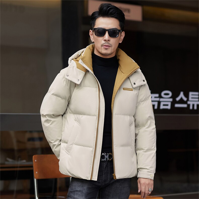 冬季新款加厚蓬松羽绒服短款中青年休闲保暖简约防寒外套男装,男装羽绒服,钱塘6003（原4033）