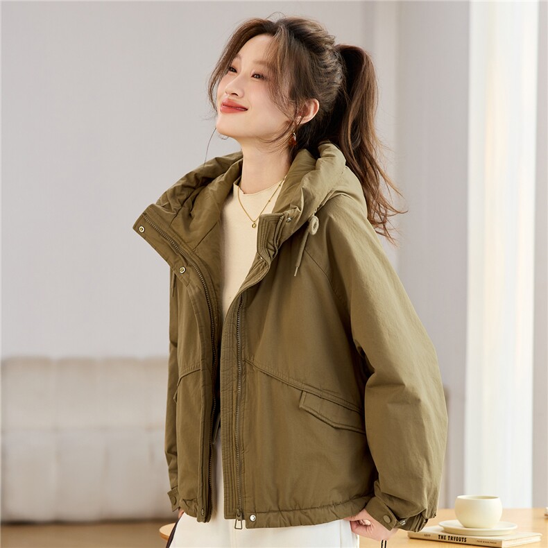 叶笙衣82550带帽拉链棉衣,女装棉衣/棉服,叶笙衣