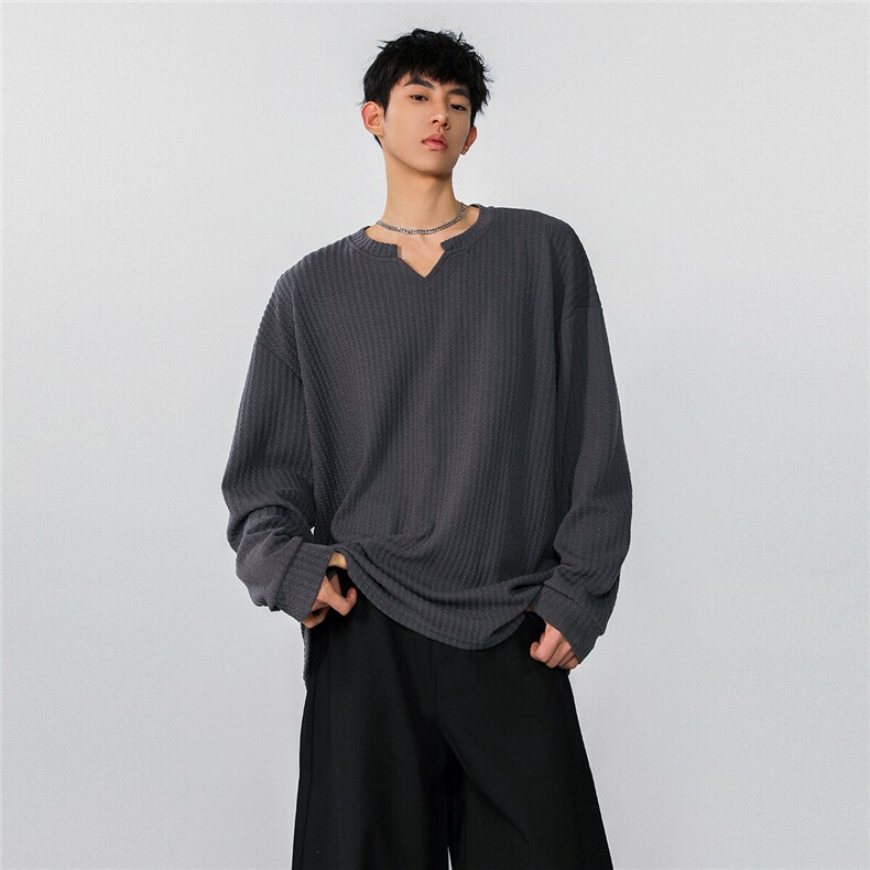 XZ809A/VL01/特P19无差价/控38 深度库存美式V领长T恤卫衣图片