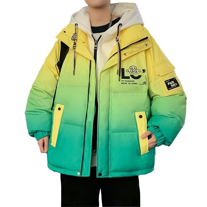 新标50绒羽绒服冬季加厚保暖男士连帽外套带,男装羽绒服,星座1206（原A206）