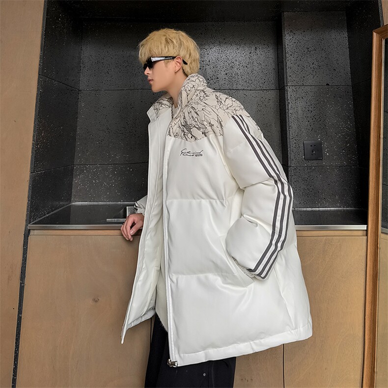 PU皮棉服冬季宽松港风棉衣立领冬装棉袄外套男MY249-特P105控168,男装棉衣,电商B370