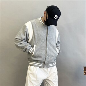 B2219-P178棒球服男士大码运动加绒外套棉衣宽松拼色情侣飞行夹克图片