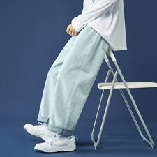 现货7色2025春秋款纯色牛仔裤中性直筒牛仔九分裤A125-8802-P35,男装牛仔裤,电商A125