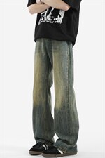 C315-G3022现货高质量高街复古重工洗水猫须马骝牛仔裤(P65限89)1，男装牛仔裤，电商C315