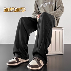 2025冬季新款斜纹加绒加厚重磅休闲卫裤XZ806-CK23022-P58-控78，男装休闲裤，四季星座806