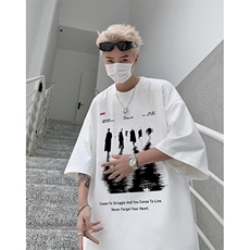 XY5536-TP25控价382024夏季新款潮牌印花美式中性短袖T恤半袖，男装T恤，电商A102-1