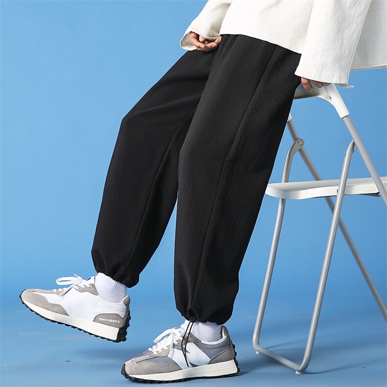 夏季大码港风束脚抽带日系学生青少年潮流百搭九分裤男K9163P35，男装休闲裤，电商B226