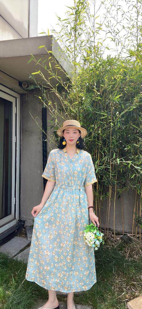 纯苎连衣裙小衫裤子裙子衬衣 时尚风 风淑女风休闲风，女装连衣裙，川哲