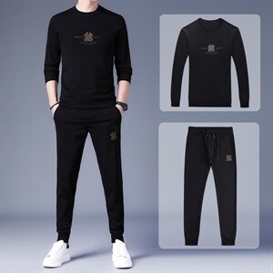 休闲套装中青年男士春秋季T恤潮流两件套衣服男休闲搭配一套男装，男装休闲套装，电商B212（原钱塘6029）