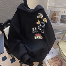 万针刺绣结构设计重磅秋冬全棉高品质美式高街连帽卫衣外套Y7631，男装卫衣，电商A486