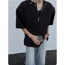 大码肥佬短袖t恤男cleanfit重磅美式高街铆钉设计感半袖LT244-P38，男装T恤，星座1008