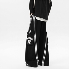 8XL-M高街美式条纹工装裤休闲裤男宽松直通阔腿裤子K9123P78控98，男装工装外套，电商D206-1