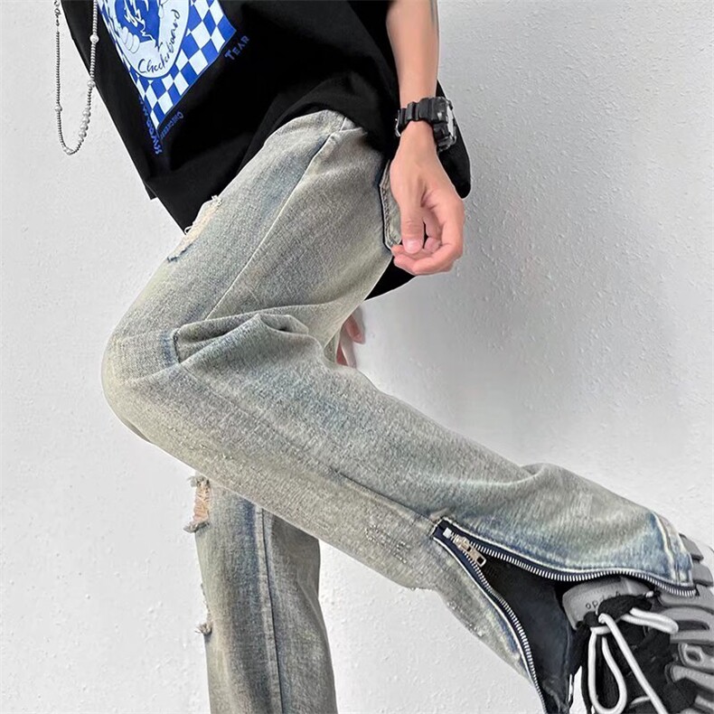 美式牛仔裤男春秋新款休闲直筒裤N1222P43,男装牛仔裤,星座1116-2