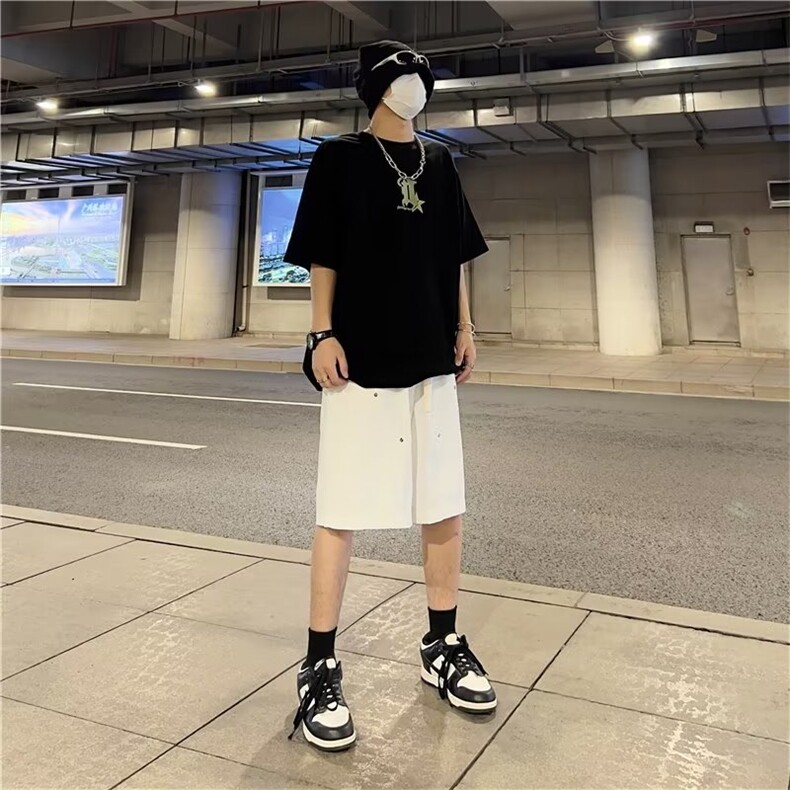 纯色五分裤直筒型新款夏季男休闲裤潮青春CD99P35,男装休闲裤,星座1116-2