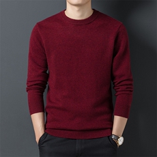 AJsj608钱塘2020-3冬季新款男士加厚纯羊毛圆纯色百搭领毛衣P127，男装针织衫/毛衣，钱塘207-3