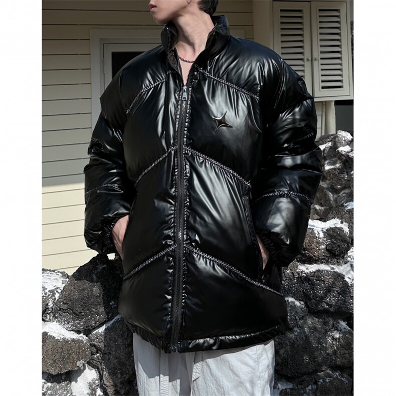 036A-Y1226-P135控168冬季新款亮色织带拼接款面包服主推差价大,男装棉衣,电商A036A