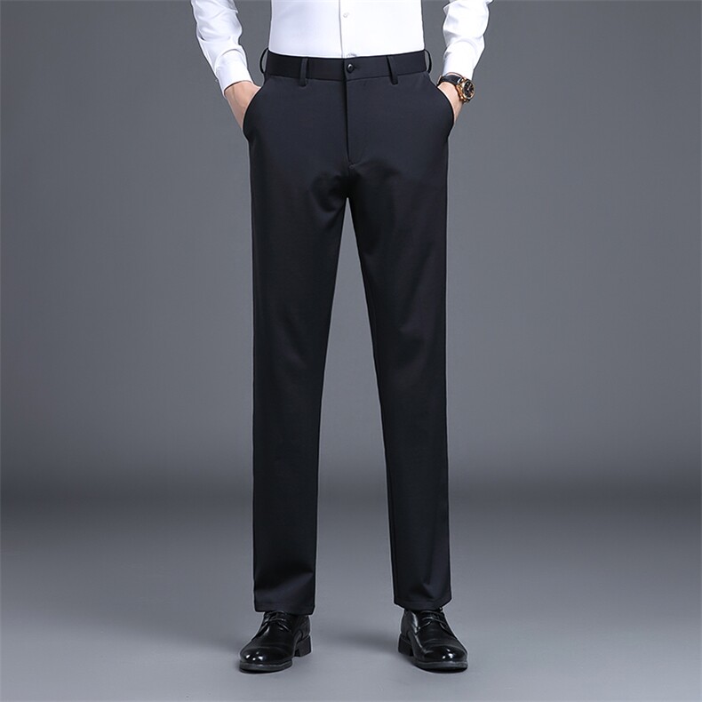 D9202春夏新款男士商务休闲弹力纯色休闲裤免烫透气修身长裤110,男装休闲裤,电商B360