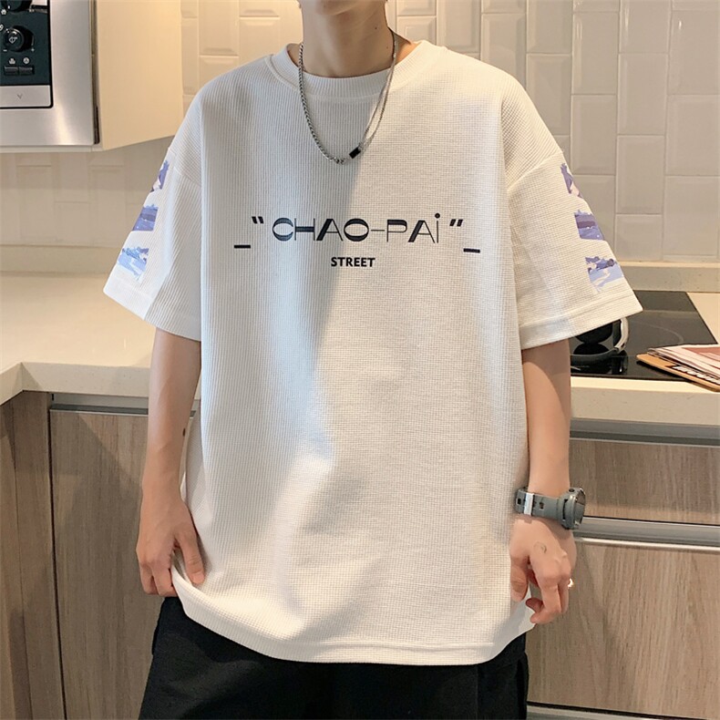 ！数据超好！2023夏季华夫格男士短袖宽松体恤衫TXH208P30,男装T恤,电商B220