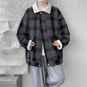 M-8XL格子羊羔毛棉服冬季大码小香风加绒外套加厚棉衣MF7001/P138图片