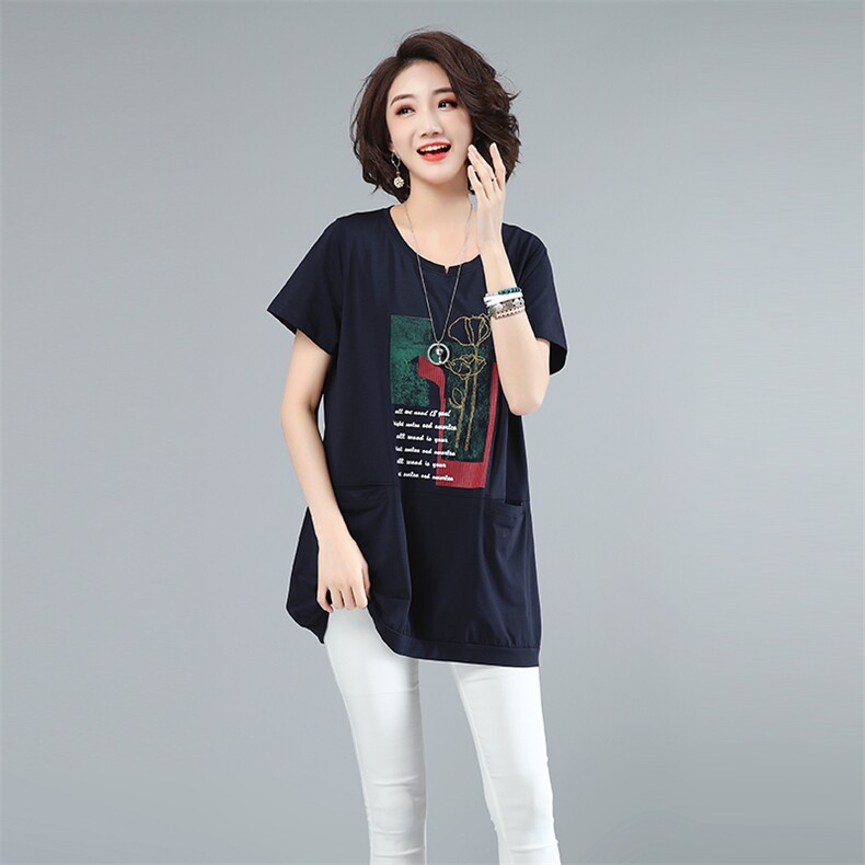 2021夏款大码女装印花绣花上衣213款,女装大码女装,秋牧寒烟