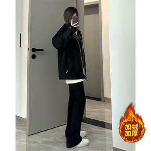 B221 美式ins高街加绒加厚牛仔裤 LK23010-P60 控78 加绒P70 控98图片