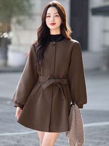 （现货）欣贝拉2025年冬季休闲淑女气质风格毛呢大衣夹棉加厚款图片