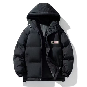 网络图现货 潮牌男秋冬季港风宽松字母印花连帽加厚棉服JW58-P60图片