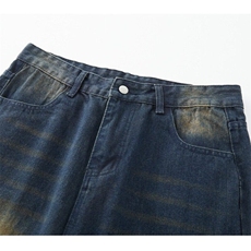 复古水洗牛仔裤男女宽松阔腿cleanfit做旧拖地裤子直筒MA1088-p52，男装牛仔裤，星座1008