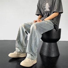 现货高品质抖音品主推冰丝破洞牛仔裤NB959P65控85，男装牛仔裤，电商C303-1