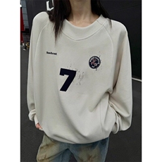 W9438-P48网图现货美式复古做旧球衣vintage插肩袖卫衣外套潮牌，男装卫衣，星座1608-2