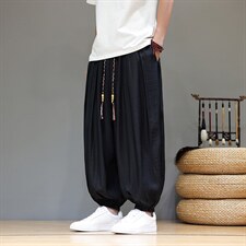 2026夏装新款风夏季轻薄透气冰丝灯笼裤宽松版2503-P55，男装休闲裤，电商A057B