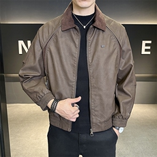 皮衣外套男2025秋季新款男装拼接夹克C317-JK515-P145，男装夹克，电商C317