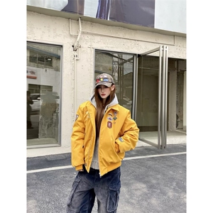 网络图现货 美式复古刺绣徽章男女嘻哈时尚飞行夹克JHT290-P65，男装夹克，星座715-7