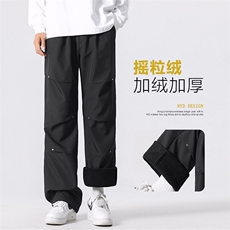 工装裤男新款秋冬季加绒加厚运动冲锋裤垂感休闲裤JR730-特批-45，男装休闲裤，星座718-1