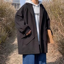 秋冬季毛呢大衣男外套情侣韩版潮流英伦风中长款上衣W5577-P62，男装风衣，星座512-2