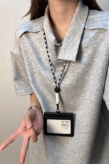拼接设计感复古短袖T恤不规则翻领polo衫男女5X3030-TP25不，男装T恤，电商A102