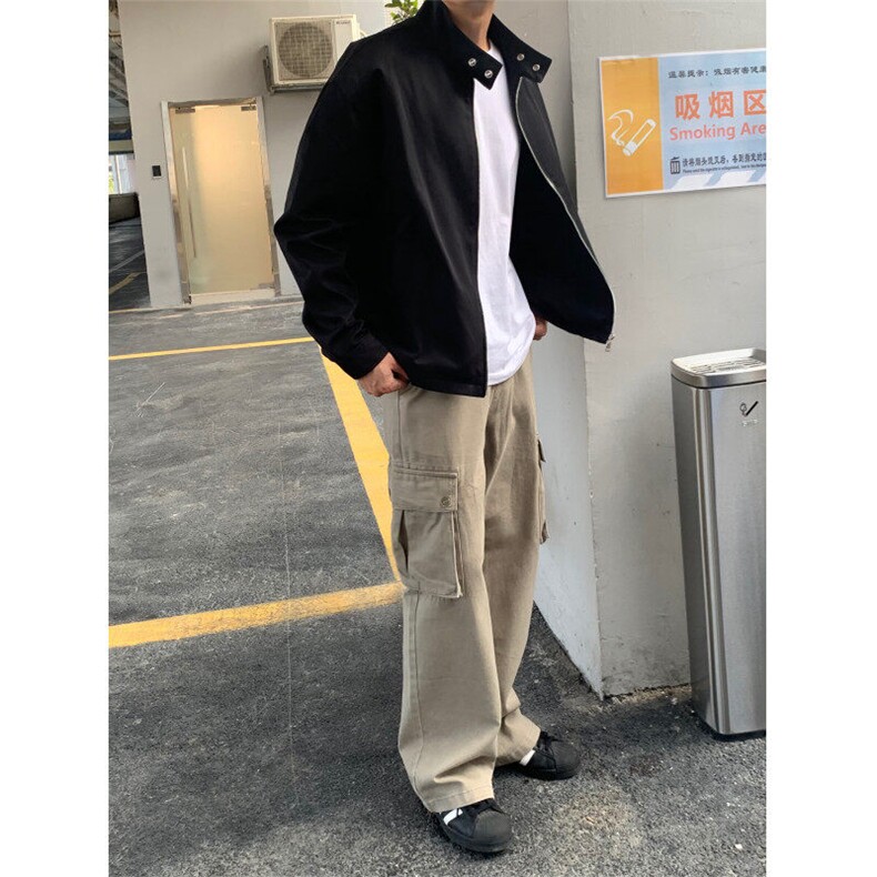 美式复古休闲cleanfit工装宽松阔腿男女直筒裤FN114-P68,男装工装外套,星座1001-1