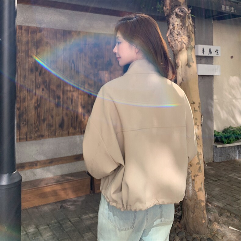 初秋短款立领外套女春秋款女款2024新款早秋季韩系短款风衣,女装风衣,浙宝281