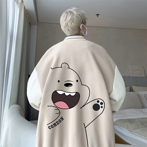 摇粒绒棒球服男大码开衫卫衣男夹克 BF86131-P65图片