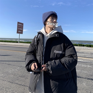 M615-P75日系宽松字母印花休闲棉服图片