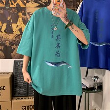 DX17261-P20 纯棉短袖t恤男大码半袖打底衫宽松体恤衫 海报风图片