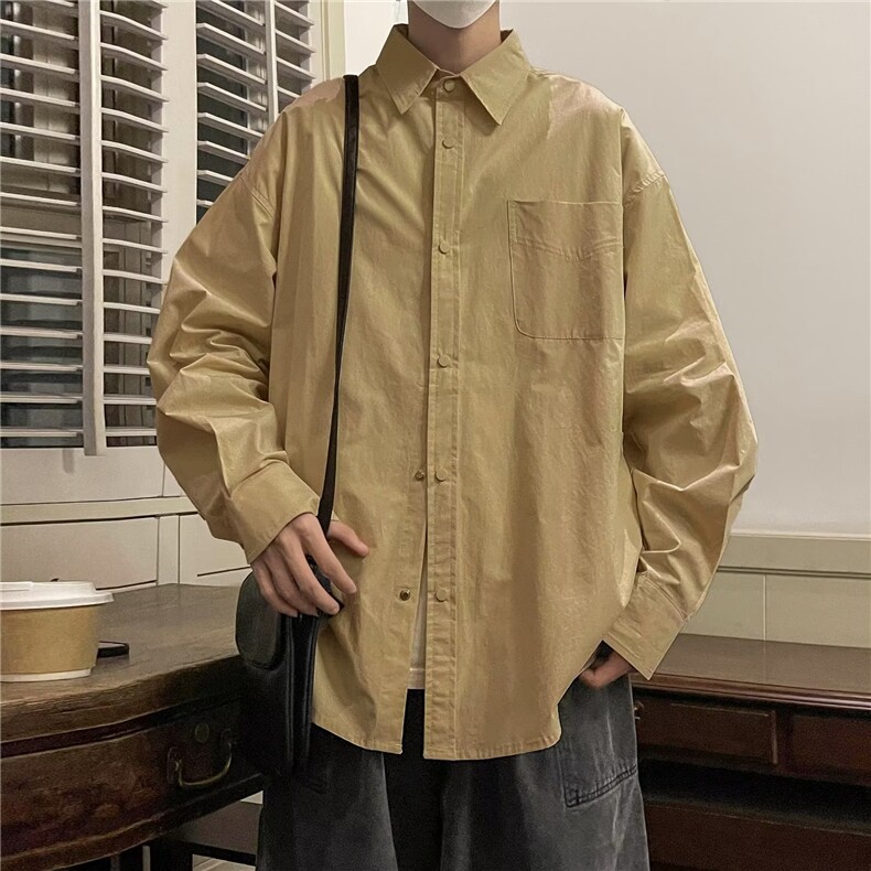 春秋季衬衫男韩版潮流港风日系帅气长袖工装衬衣外套CS006-P35,男装衬衫,星座308B-1