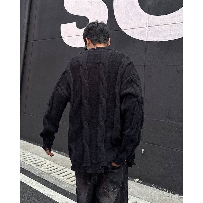 原版高质量破洞开衫毛衣M563/P55,男装针织衫/毛衣,星座506