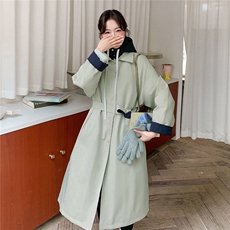 现货买家秀已更长款派克服连帽拼色90羽绒服2C282-991P305K438，女装羽绒服，2C282