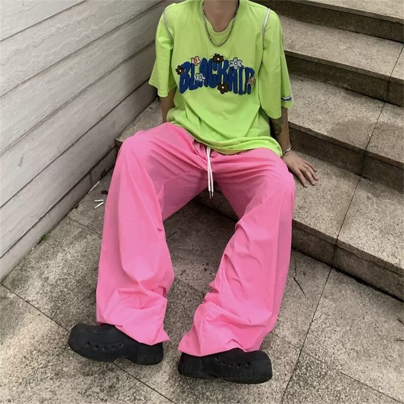 彩色多巴胺穿搭防水速干休闲长裤薄尼龙机能风伞兵裤潮KX506-P35,男装休闲裤,星座1008