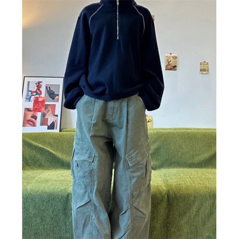 美式复古半高拉链长袖卫衣男女春季小众设计宽松休闲外套WY15,男装卫衣,星座601-1