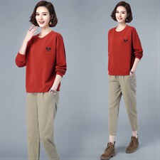 2022年秋季新款短外套套装女休闲韩版时尚两件套装裤子减龄百搭，女装套装/套裙，简韵佳