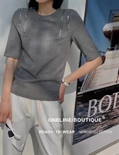 拉链修身T恤，女装T恤，斐媞梦