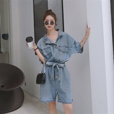 618主推！大量现货！2021夏季牛仔连体短裤151A-1019-P115-K168，女装牛仔裤，淑塔可可