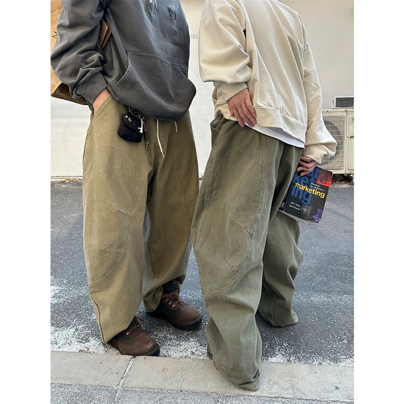 网图有货美式高街宽松直筒休闲裤男女设计感弯刀气球裤A362-P58,男装休闲裤,星座1505